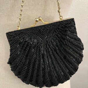 Vintage Black Beaded Purse